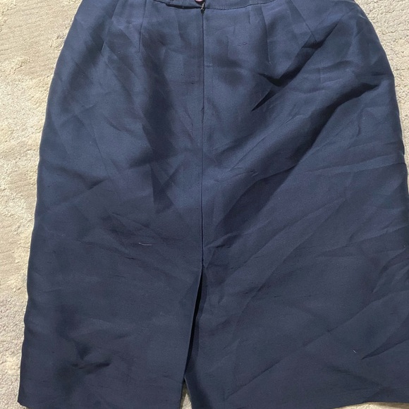 Josephine Chaus Navy Blue Size 10 Skirt With Zipper Pencil Knee Lenght - Picture 3 of 6